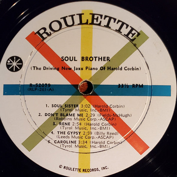 Harold Corbin (2) : Soul Brother (LP, Album, Mono)