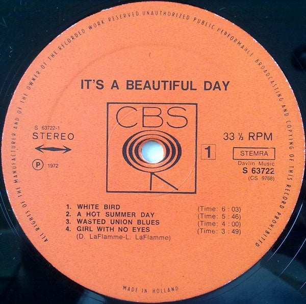 It's A Beautiful Day : It's A Beautiful Day (LP, Album, RE, Gat)