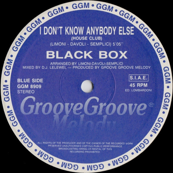 Black Box : I Don't Know Anybody Else (12")