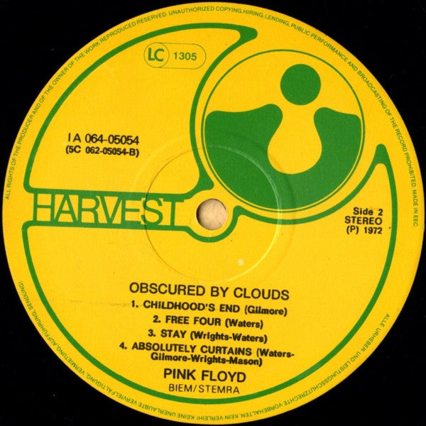 Pink Floyd : Obscured By Clouds (LP, Album, RE)