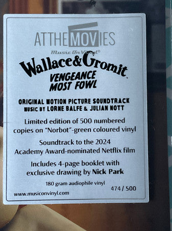 Lorne Balfe, Julian Nott : Wallace & Gromit: Vengeance Most Fowl (Original Motion Picture Soundtrack) (LP, Ltd, Num, Gre)