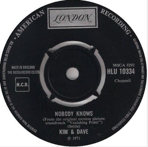 Kim & Dave / J.B. Pickers : Nobody Knows / Super Soul Theme (7", Single)
