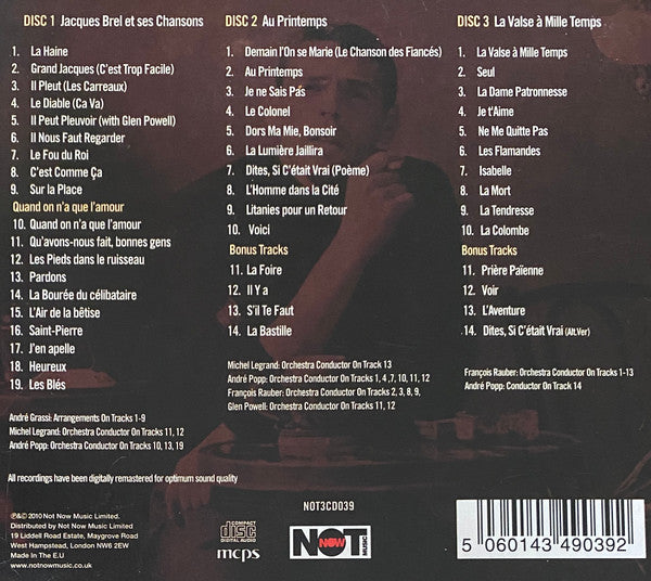 Jacques Brel : Je T'aime (3xCD, Comp)