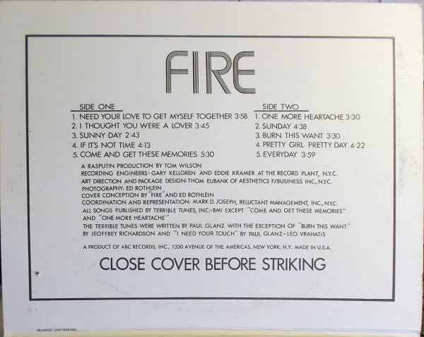 Fire (22) : Fire (LP, Album)