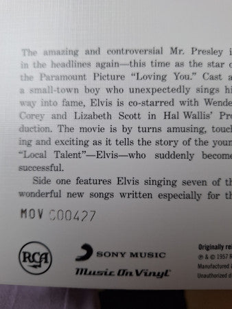 Elvis Presley : Loving You (LP, Album, Mono, Ltd, Num, RE, 180)