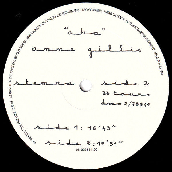 Anne Gillis : Aha (LP, Album)