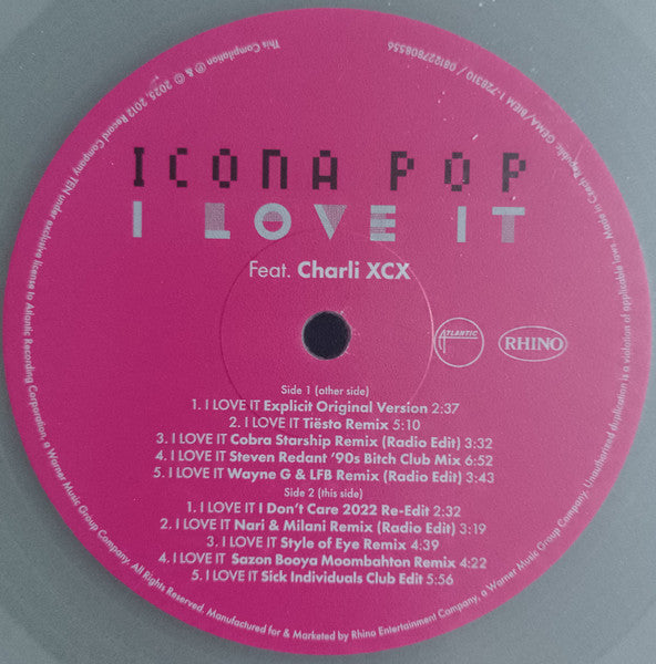 Icona Pop Feat. Charli XCX : I Love It (12", EP, RSD, RE, Glo)