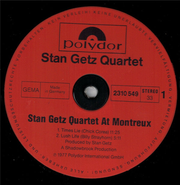 Stan Getz Quartet : At Montreux (LP, Album)