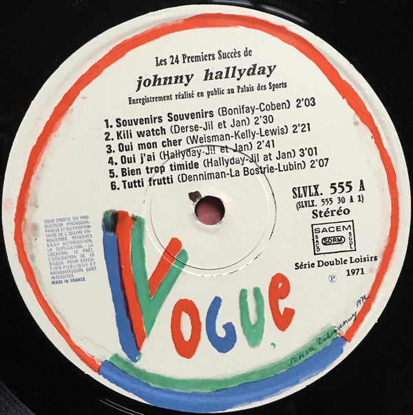 Johnny Hallyday : Les 24 Premiers Succes De Johnny Hallyday (2xLP, Comp, RP, Gat)