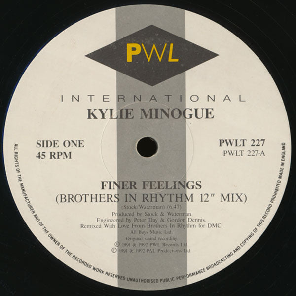 Kylie Minogue : Finer Feelings (12", Single)