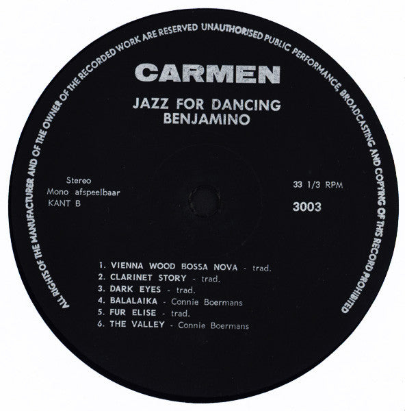 Benjamino : Jazz For Dancing (LP, Album)