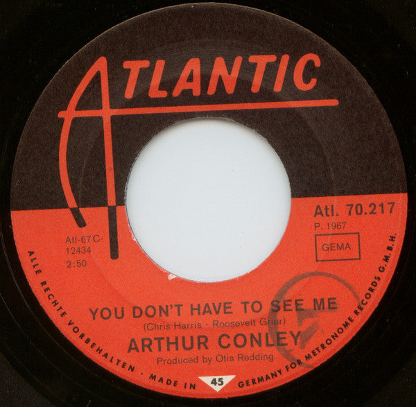 Arthur Conley : Shake, Rattle & Roll / You Don't Have To See Me (7", Single, Mono)