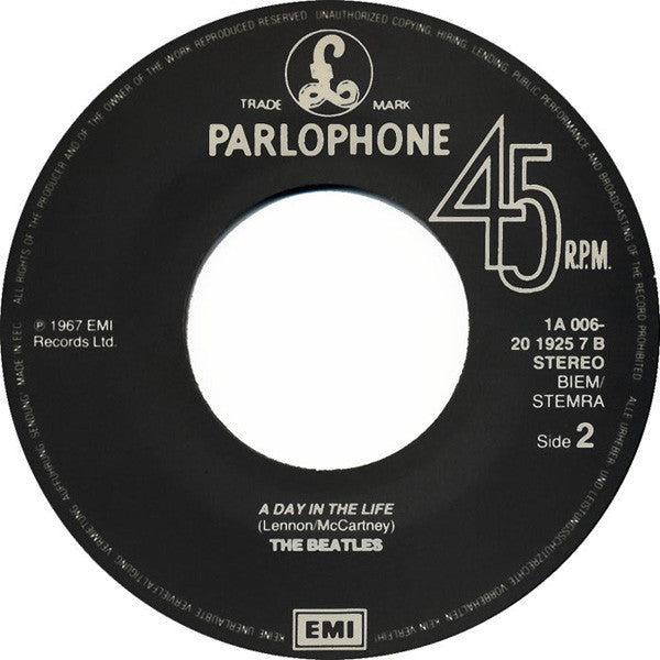 The Beatles : Sgt. Pepper's Lonely Hearts Club Band (7")