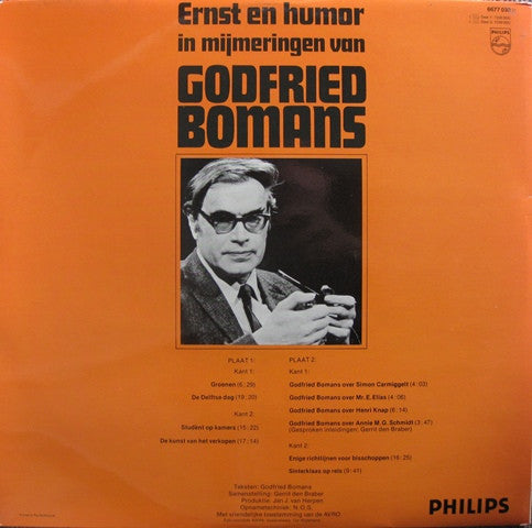 Godfried Bomans : Ernst En Humor In Mijmeringen Van Godfried Bomans (2xLP, Comp, Mono)