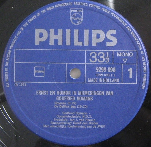 Godfried Bomans : Ernst En Humor In Mijmeringen Van Godfried Bomans (2xLP, Comp, Mono)