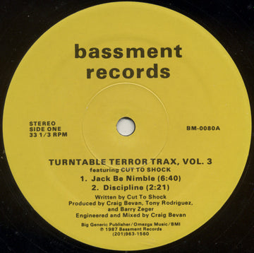 Cut To Shock / The Turntable Terrorists : Turntable Terror Trax, Vol. 3 (12")
