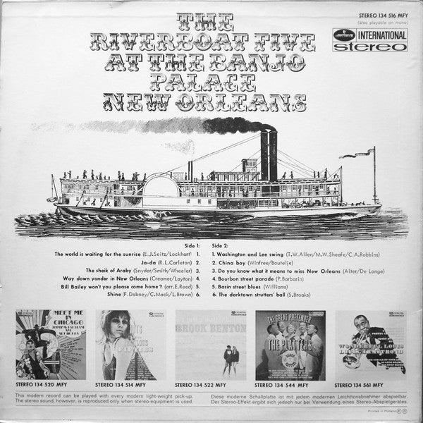 The River Boat Five : In Person At The Banjo Palace, New Orleans (LP, Album, RE)
