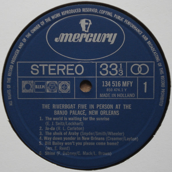 The River Boat Five : In Person At The Banjo Palace, New Orleans (LP, Album, RE)