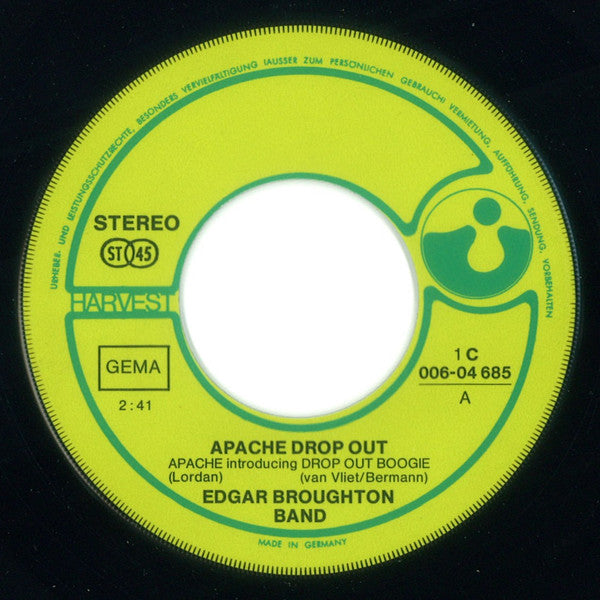 The Edgar Broughton Band : Apache Drop Out (7")