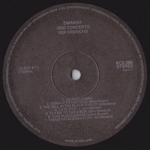 Fer Frerichs & Jos Wielakker : At The Eminent 1600 Orchestra And At The Eminent 1500  Concerto (LP)