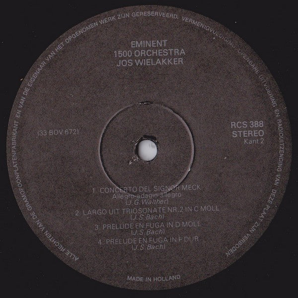 Fer Frerichs & Jos Wielakker : At The Eminent 1600 Orchestra And At The Eminent 1500  Concerto (LP)