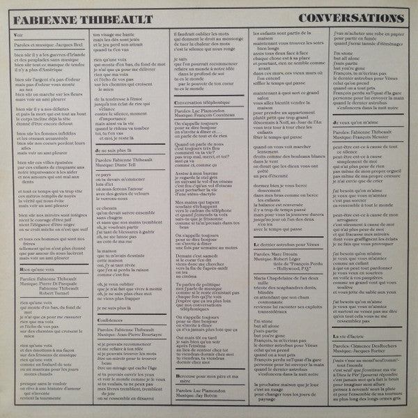 Fabienne Thibeault : Conversations (LP, Album, Gat)