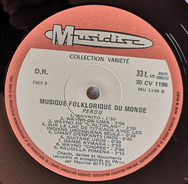 Maurice Bitter : Pérou (LP)