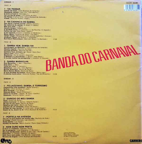 Banda Do Carnaval : Samba Non-Stop (2xLP, Album, Mixed + Cass)