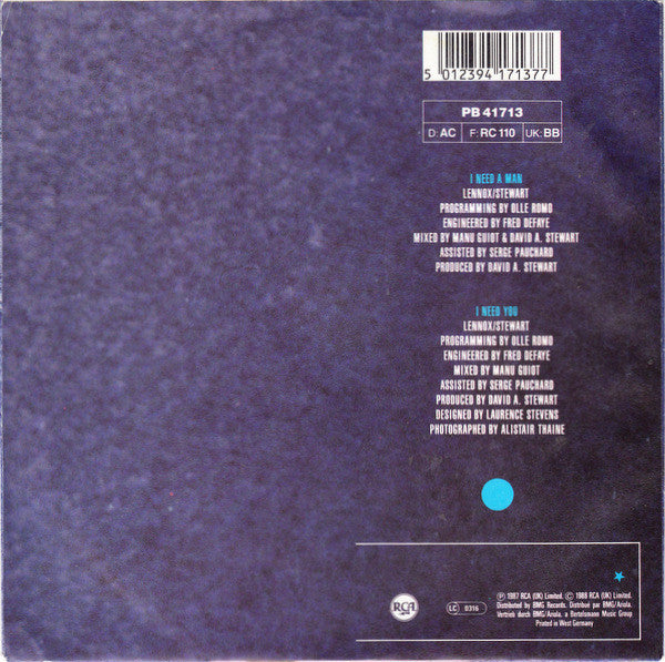 Eurythmics : I Need A Man (7", Single)