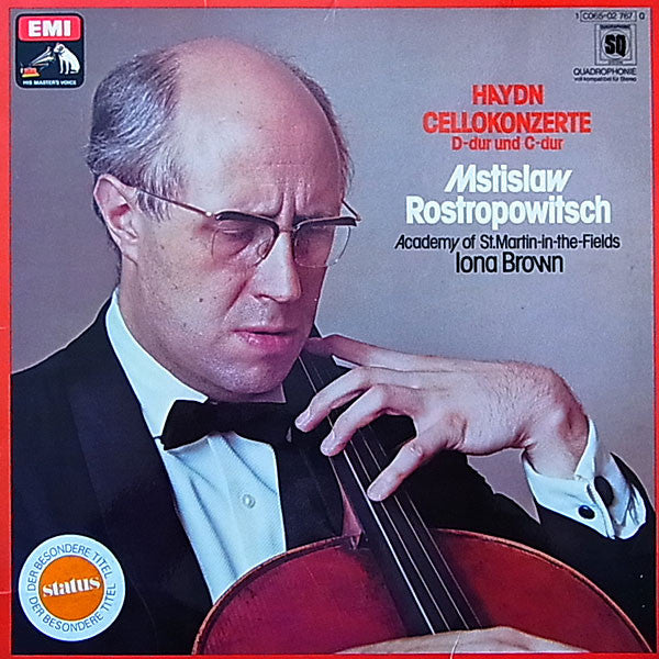 Joseph Haydn - Mstislav Rostropovich ∙ The Academy Of St. Martin-in-the-Fields ∙ Iona Brown : Cellokonzerte D-dur Und C-dur (LP, Quad, RE)