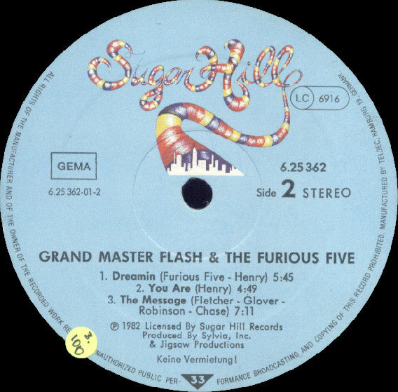 Grandmaster Flash & The Furious Five : The Message (LP, Album)