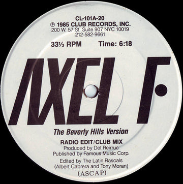 Det Reirruc / The Beverly Hills Cops : Axel F / Like Eddie Did (12")