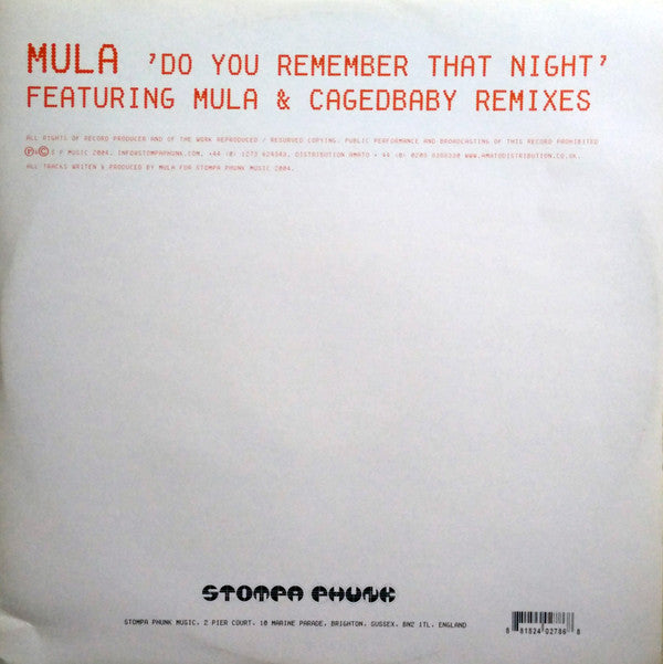 Mula : Do You Remember That Night (12")