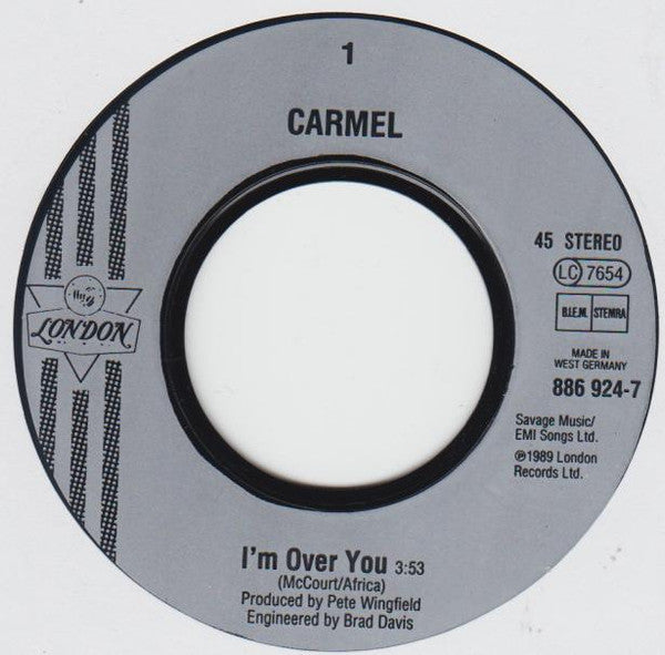 Carmel (2) : I'm Over You (7", Single)