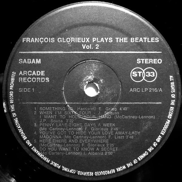 François Glorieux : François Glorieux Plays The Beatles Vol. 2 (LP, Album, RP)