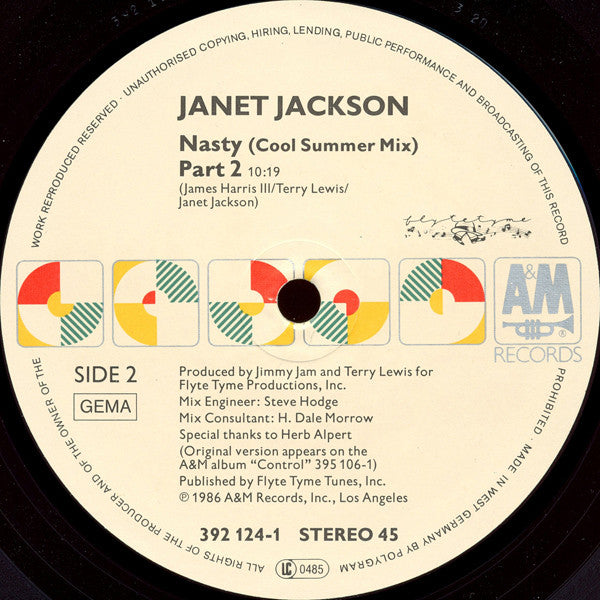 Janet Jackson : Nasty (Cool Summer Mix) Parts 1 And 2 (12")