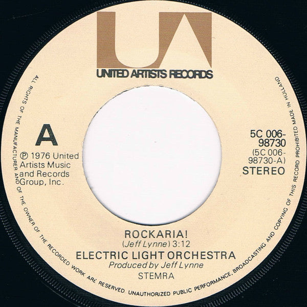 Electric Light Orchestra : Rockaria! (7", Single)