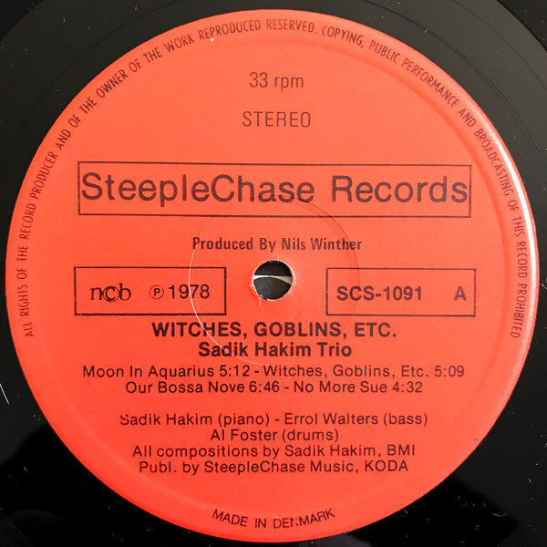 Sadik Hakim Trio : Witches, Goblins, Etc. (LP, Album)