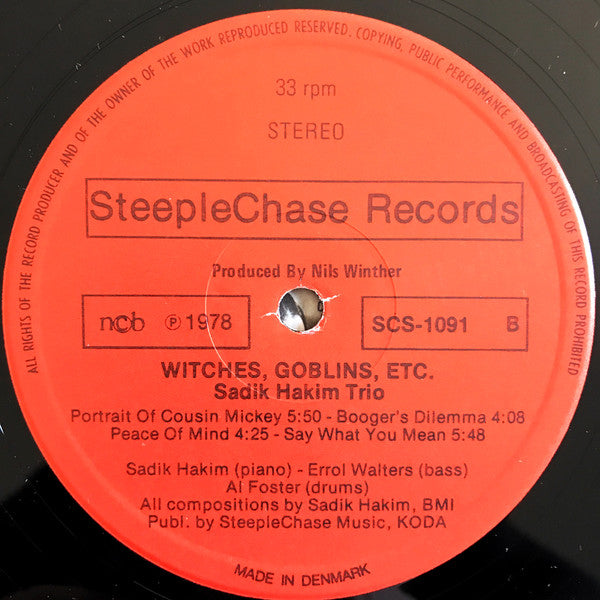 Sadik Hakim Trio : Witches, Goblins, Etc. (LP, Album)