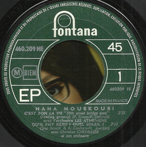 Nana Mouskouri : C'est Bon La Vie (7", EP)