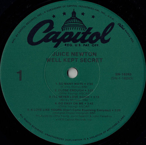 Juice Newton : Well Kept Secret (LP, Album, RE)