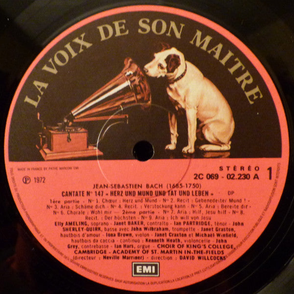 Johann Sebastian Bach - David Willcocks : Cantates N°147 • Motets (LP, RP, Gat)