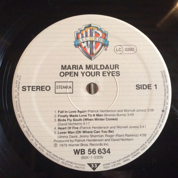 Maria Muldaur : Open Your Eyes (LP, Album)