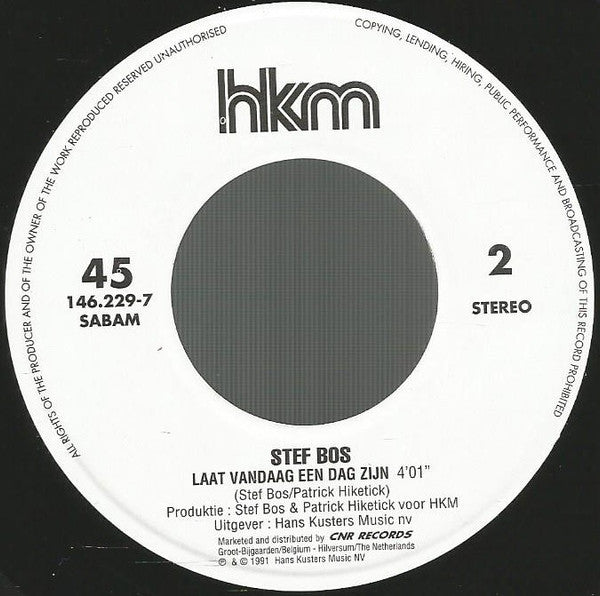 Stef Bos : Jij Bent Voor Mij (7", Single)