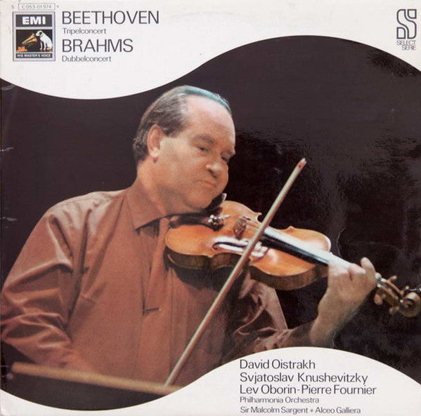 Ludwig Van Beethoven / Johannes Brahms - David Oistrach, Sviatoslav Knushevitsky, Lev Oborin, Pierre Fournier, Philharmonia Orchestra, Sir Malcolm Sargent, Alceo Galliera : Tripelconcert / Dubbelconcert (LP, Album, Comp)