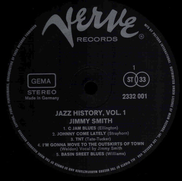 Jimmy Smith : Jazz-History, Vol. 1 (2xLP, Comp)