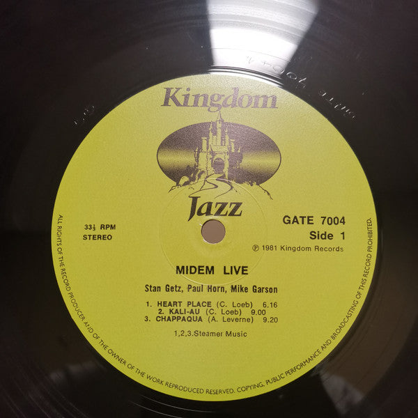 Stan Getz Featuring Paul Horn & Mike Garson : Midem Live '80 (LP, RE)