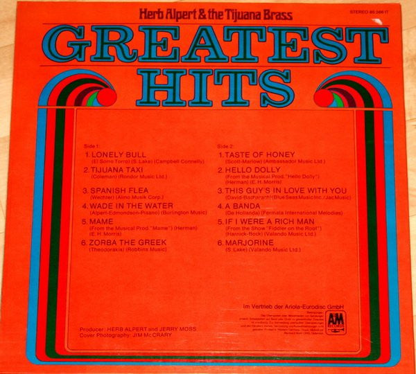 Herb Alpert & The Tijuana Brass : Greatest Hits (LP, Comp, RE, Gat)