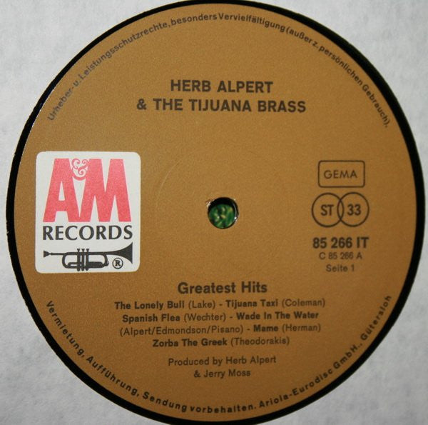 Herb Alpert & The Tijuana Brass : Greatest Hits (LP, Comp, RE, Gat)