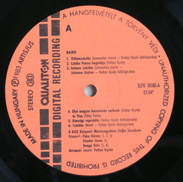 Rajkó : Rajkó (LP, Album)